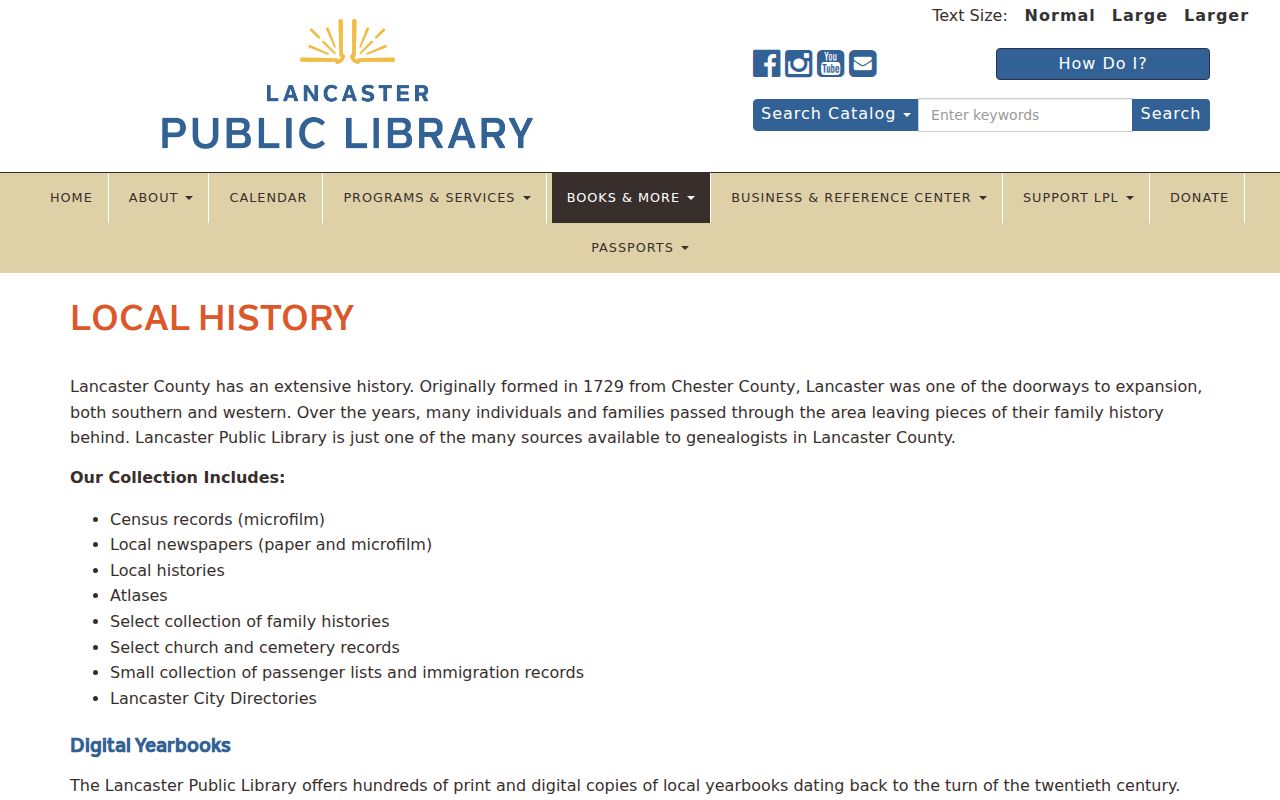 Lancaster city directory local-history collection at Lancaster Public Library